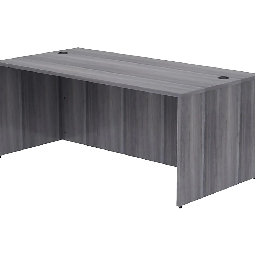 Lorell® 71"W Computer Desk, Weathered Charcoal