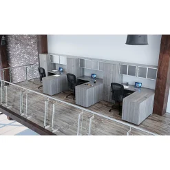 Lorell® 71"W Computer Desk, Weathered Charcoal