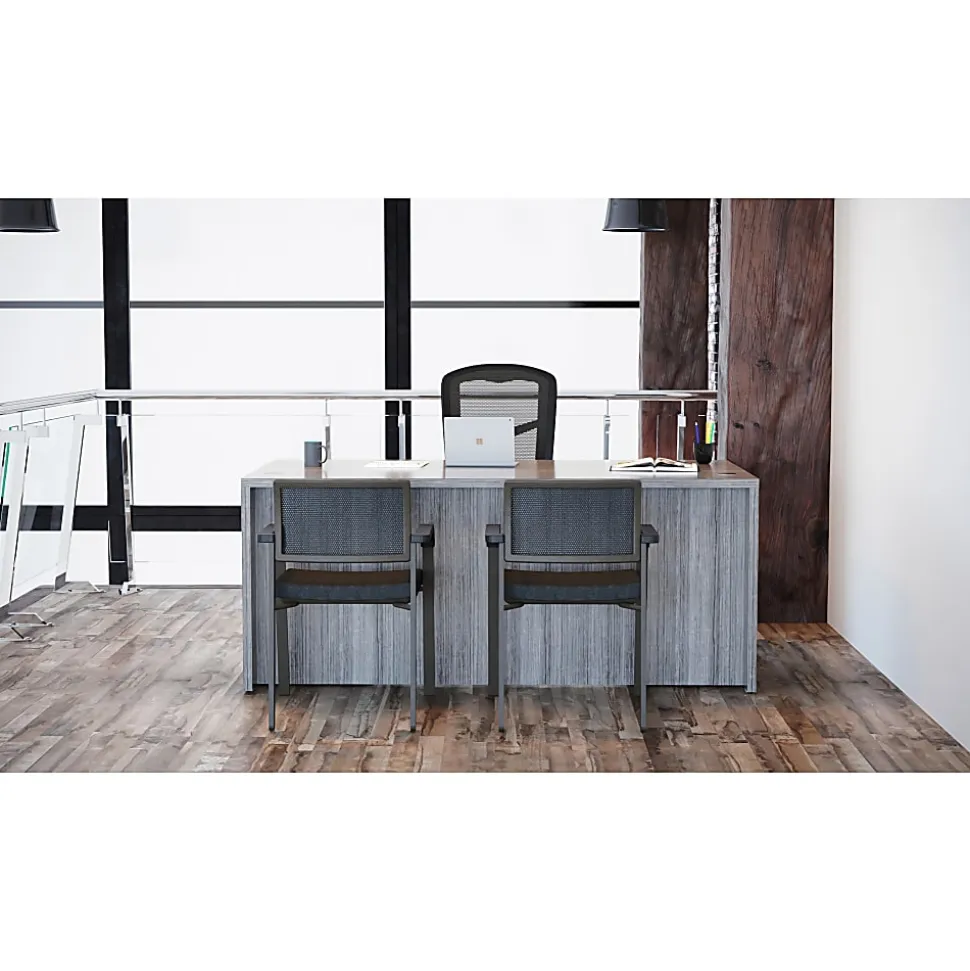 Lorell® 71"W Computer Desk, Weathered Charcoal