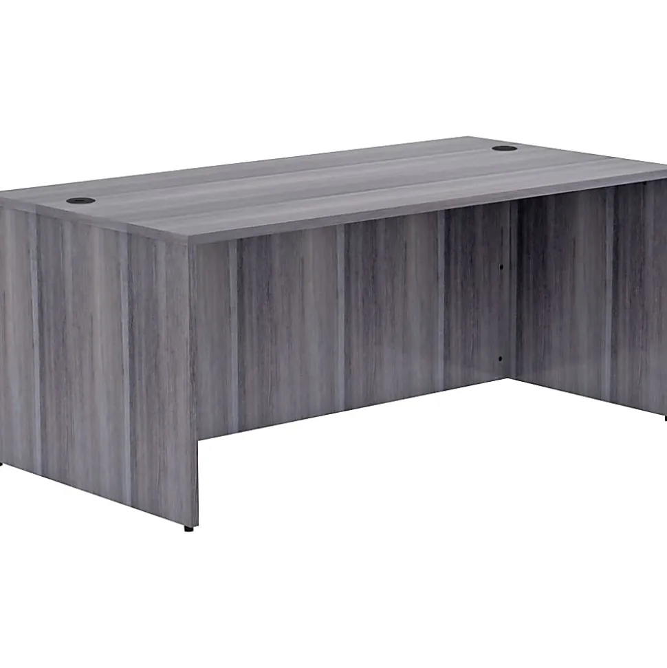 Lorell® 71"W Computer Desk, Weathered Charcoal