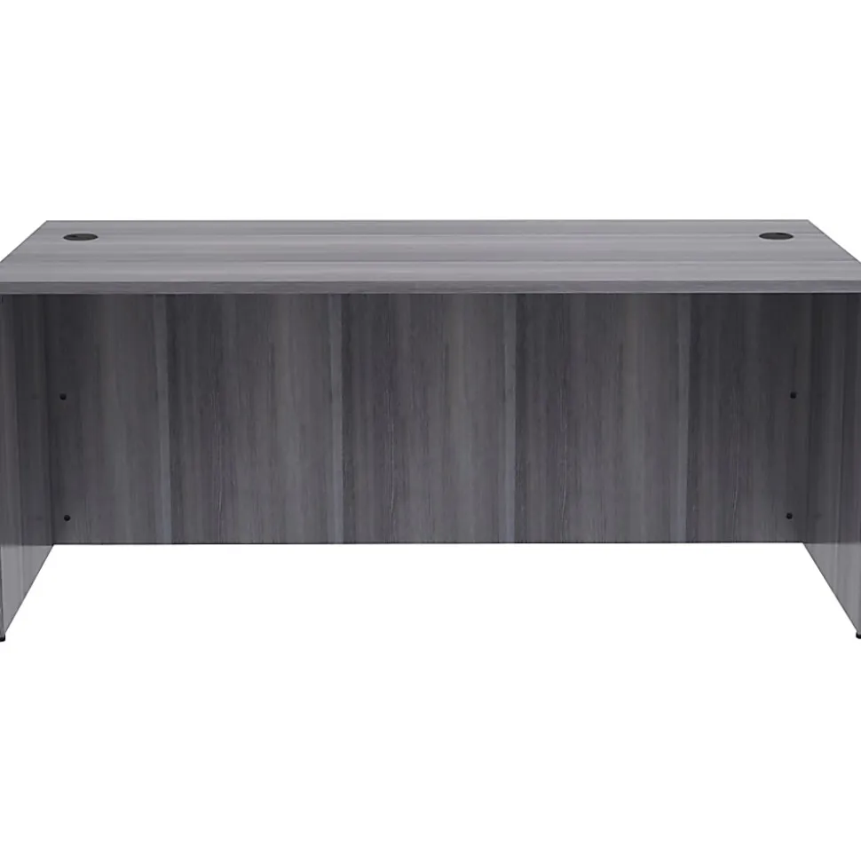 Lorell® 71"W Computer Desk, Weathered Charcoal