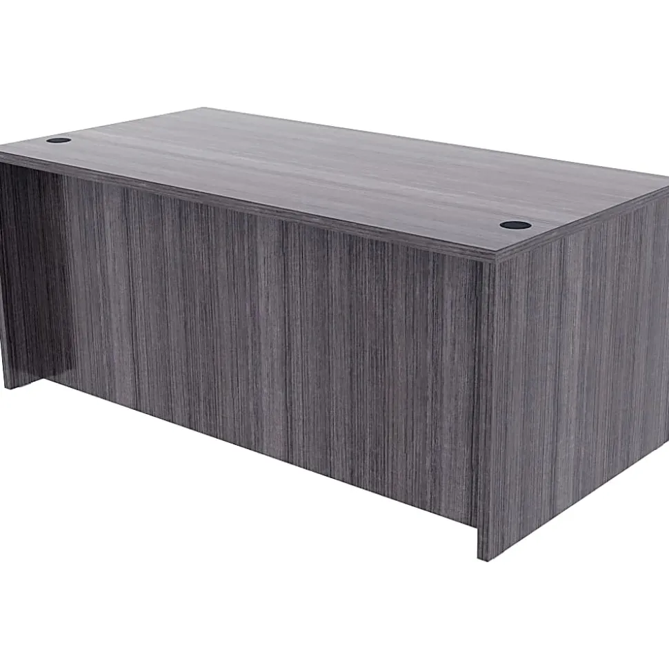 Lorell® 71"W Computer Desk, Weathered Charcoal