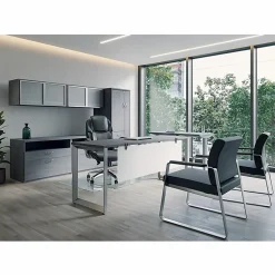 Lorell® Wellness by Design® Ergonomic Bonded Leather Executive Chair, With Dormeo Octaspring Technology, Black