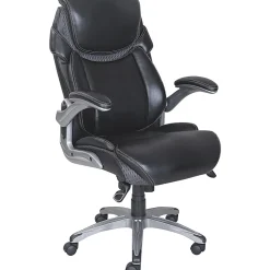 Lorell® Wellness by Design® Ergonomic Bonded Leather Executive Chair, With Dormeo Octaspring Technology, Black