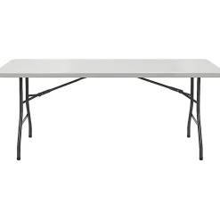 Lorell® 60"W Rectangular Banquet Table, Gray