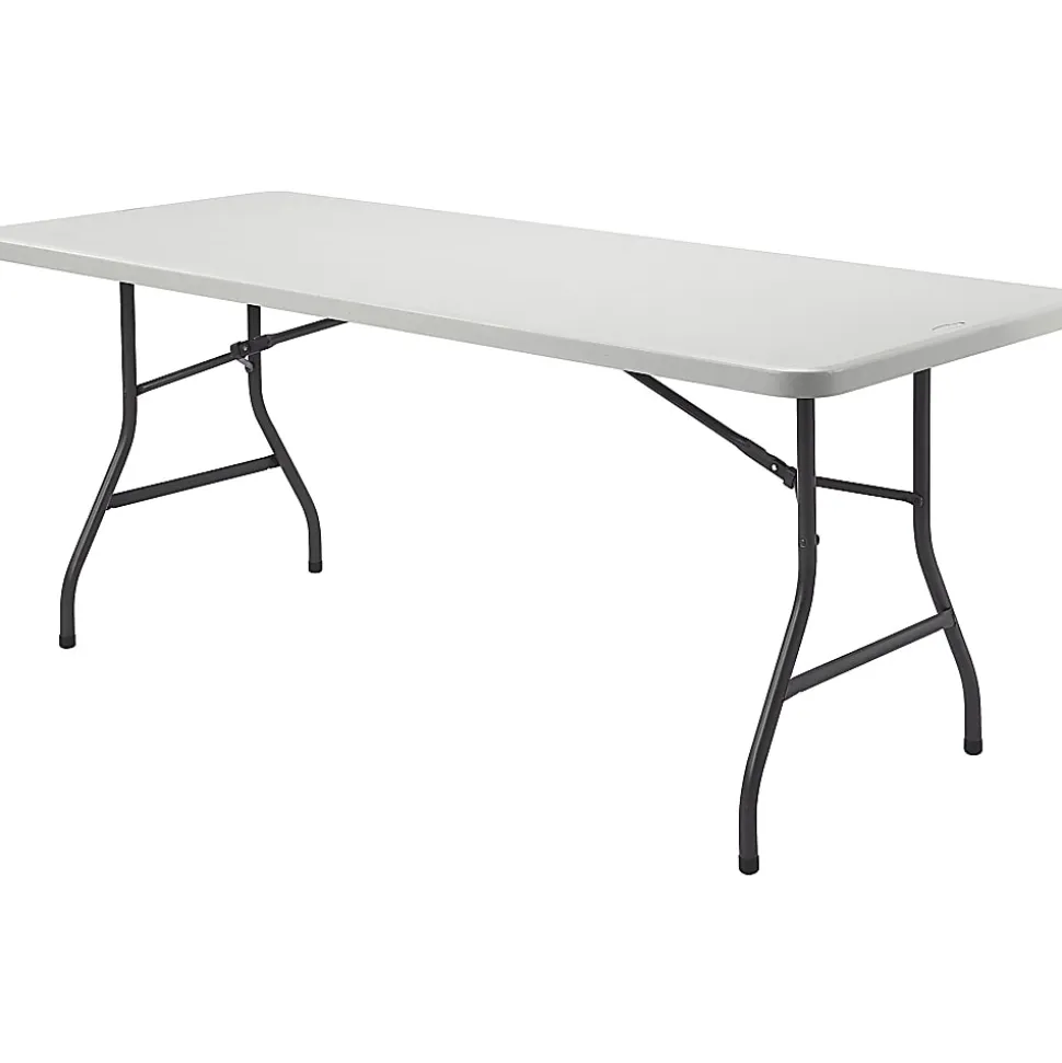 Lorell® 72"W Rectangular Banquet Table, Gray