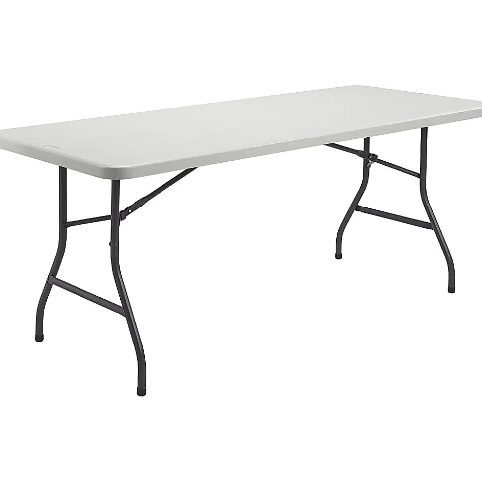 Lorell® 72"W Rectangular Banquet Table, Gray