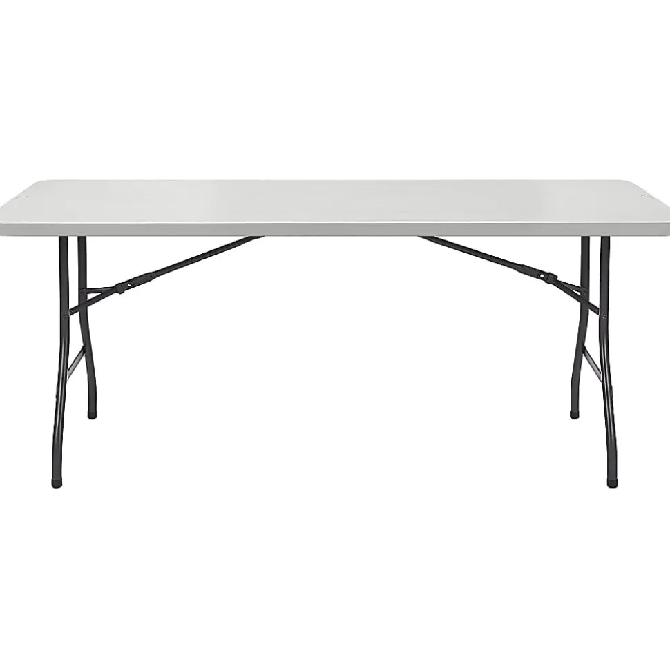 Lorell® 72"W Rectangular Banquet Table, Gray