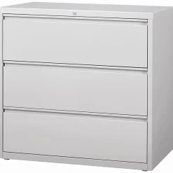 LorellĀ® 42"W x 18-5/8"D Lateral 3-Drawer File Cabinet, Light Gray