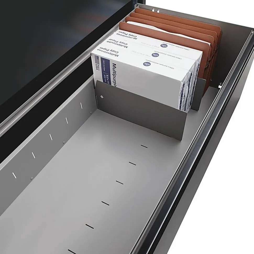 Lorell® 42"W x 18-5/8"D Lateral 3-Drawer File Cabinet, Black