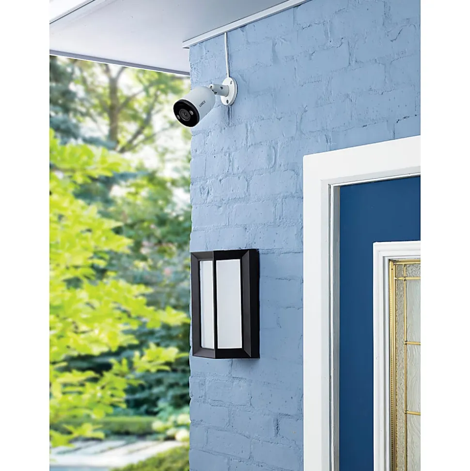 Lorex 4K Ultra HD Analog Indoor/Outdoor Add-On IP Bullet Security Camera With Smart Deterrence, White
