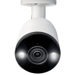 Lorex 4K Ultra HD Analog Indoor/Outdoor Add-On IP Bullet Security Camera With Smart Deterrence, White