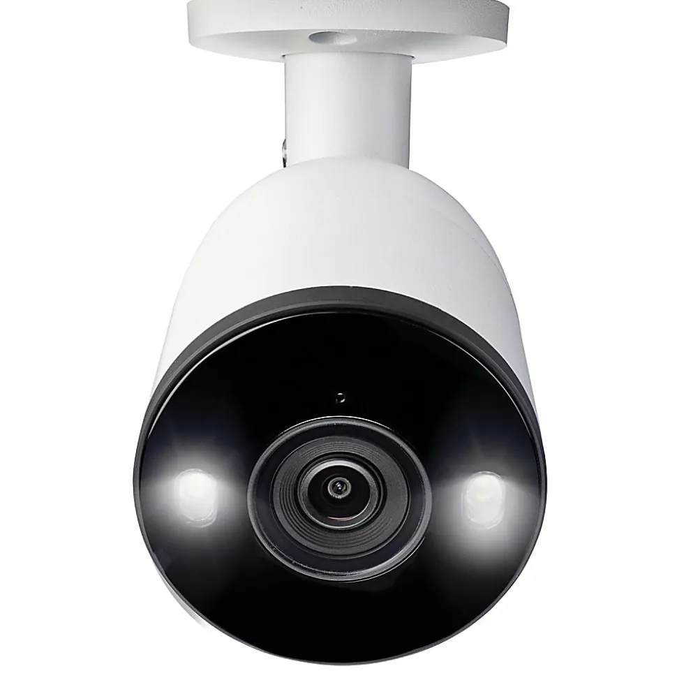 Lorex 4K Ultra HD Analog Indoor/Outdoor Add-On IP Bullet Security Camera With Smart Deterrence, White