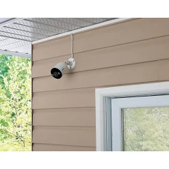 Lorex 4K Ultra HD Analog Indoor/Outdoor Add-On IP Bullet Security Camera With Smart Deterrence, White
