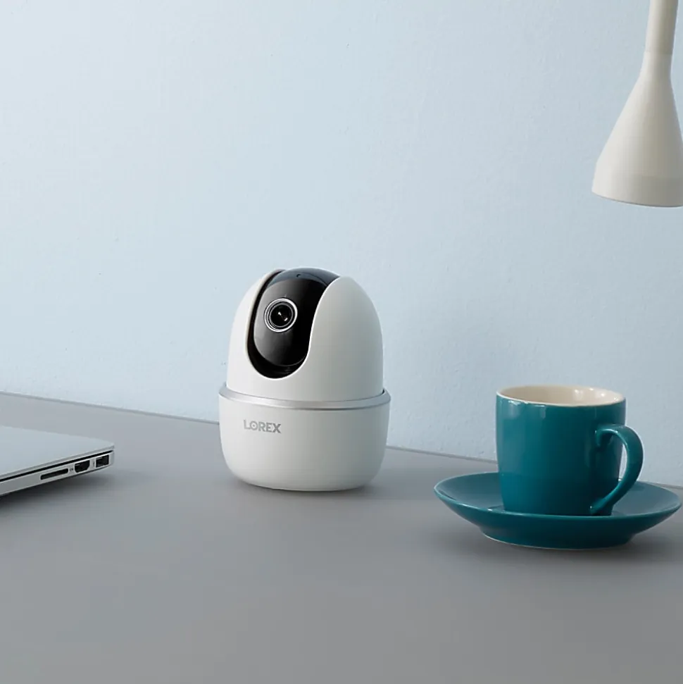 Lorex QHD Indoor Wi-Fi Smart Pan-And-Tilt Security Camera With Person Detection, 4.2"H x 3.9"W x 3.9"D, White