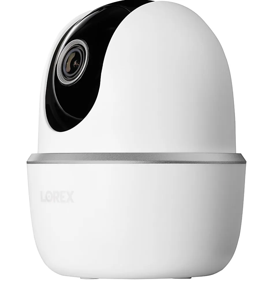 Lorex QHD Indoor Wi-Fi Smart Pan-And-Tilt Security Camera With Person Detection, 4.2"H x 3.9"W x 3.9"D, White