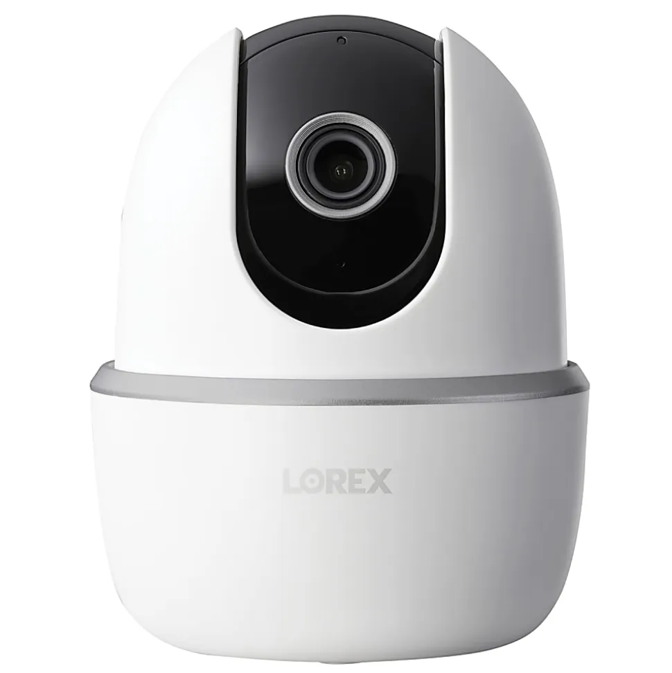 Lorex QHD Indoor Wi-Fi Smart Pan-And-Tilt Security Camera With Person Detection, 4.2"H x 3.9"W x 3.9"D, White