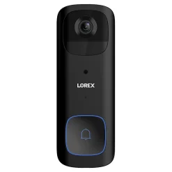 Lorex Wi-Fi Battery-Operated 2K Smart Video Doorbell, 5.8"H x 2.1"W x 2.1"D, Black