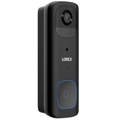 Lorex Wi-Fi Battery-Operated 2K Smart Video Doorbell, 5.8"H x 2.1"W x 2.1"D, Black