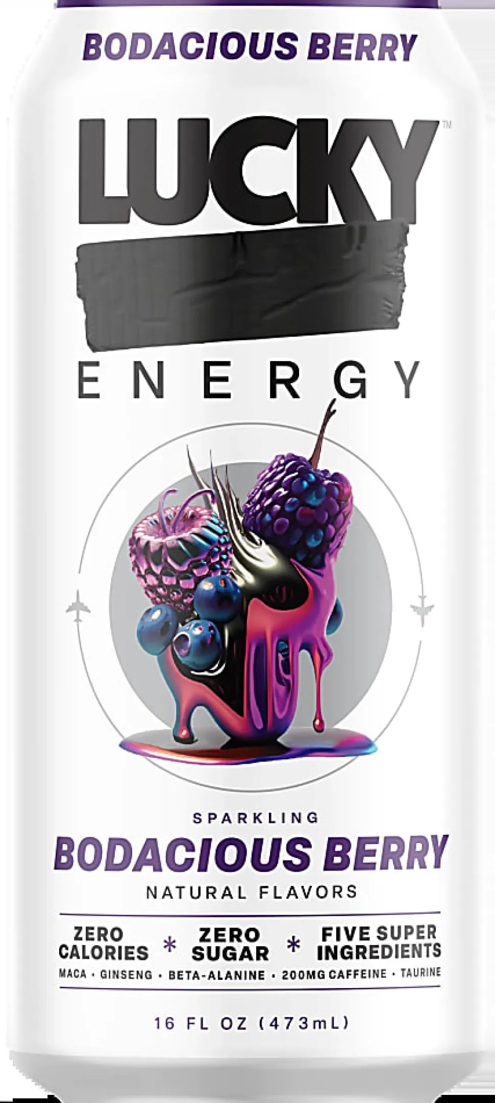 Lucky Energy Drink, Bodacious Berry, 16 Oz, Total Qty 1