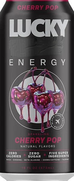 Lucky Energy Drink, Cherry Pop, 16 Oz, Total Qty 1