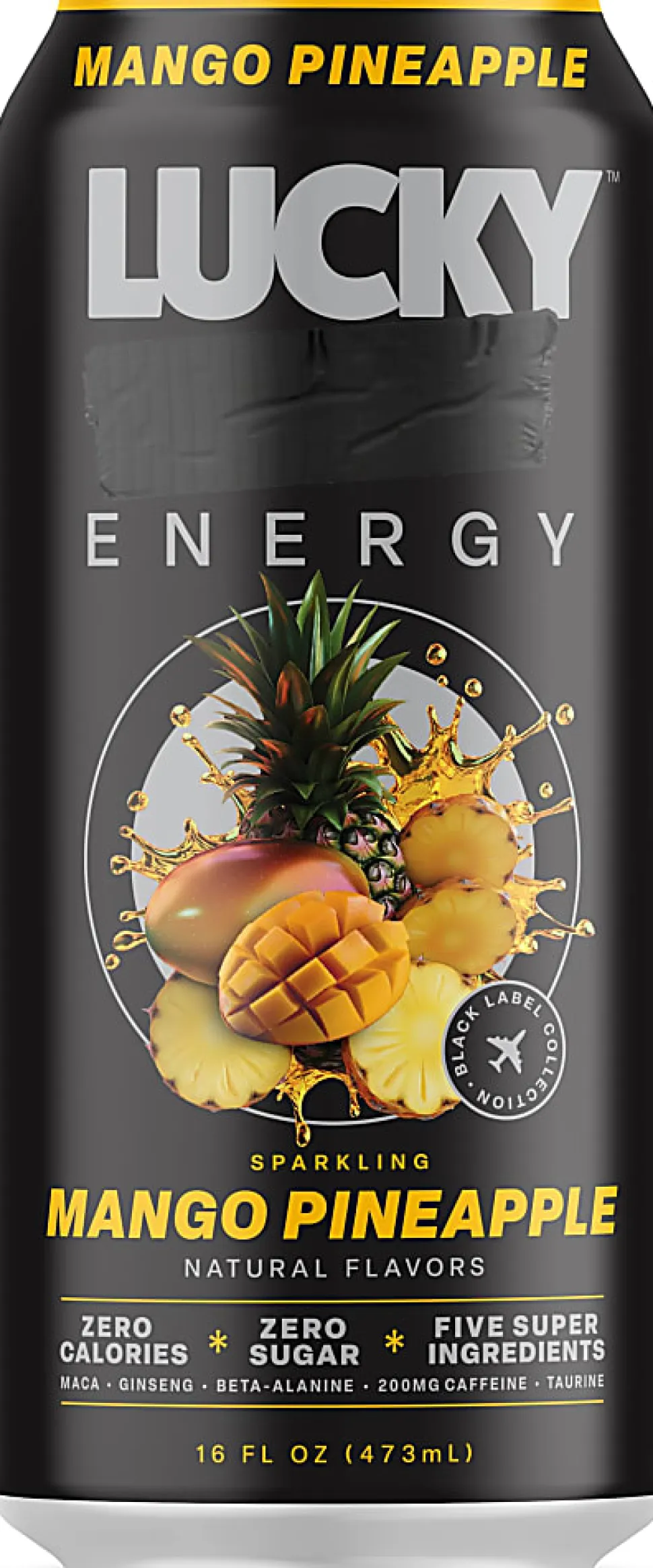 Lucky Energy Drink, Mango Pineapple, 16 Oz, Total Qty 1