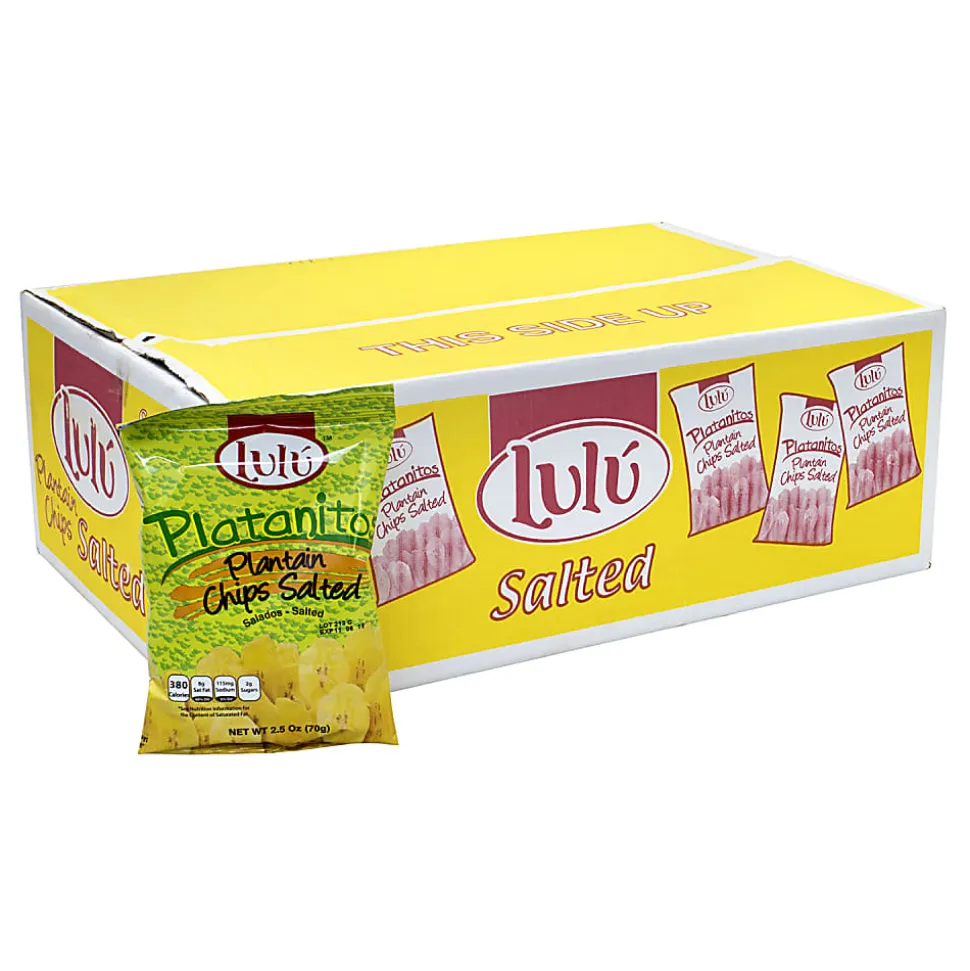 Lulu Platanitos Salted Plantain Chips, 2.5 Oz, Pack Of 24 Bags