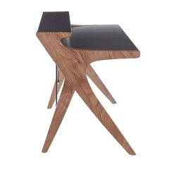 LumiSource Archer 43"W 2-Tier Writing Desk, Walnut/Gray
