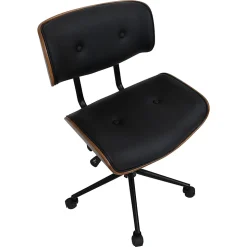 LumiSource Lombardi Office Chair, Black/Chrome