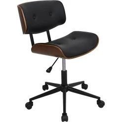 LumiSource Lombardi Office Chair, Black/Chrome
