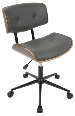 LumiSource Lombardi Office Chair, Walnut/Grey