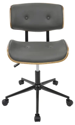 LumiSource Lombardi Office Chair, Walnut/Grey