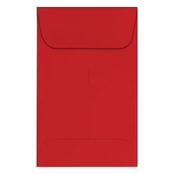 LUX Coin Envelopes, #1, Gummed Seal, Ruby Red, Pack Of 250