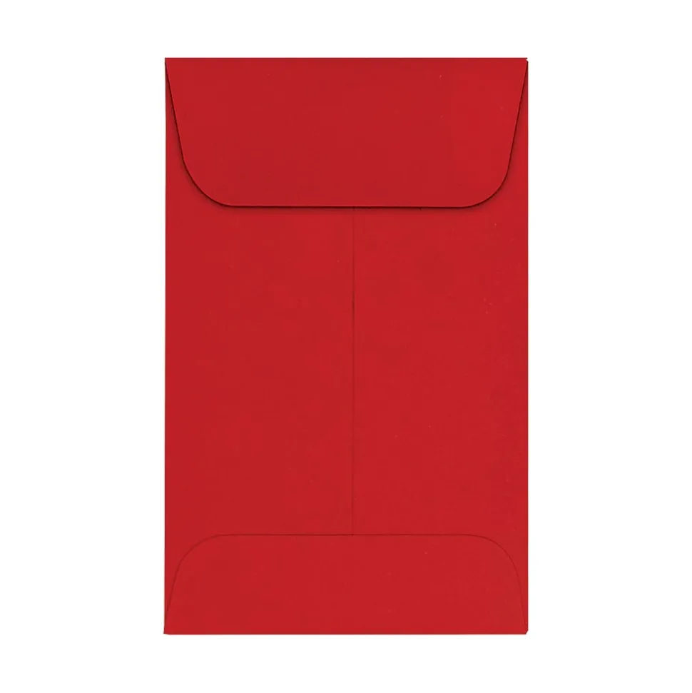 LUX Coin Envelopes, #1, Gummed Seal, Ruby Red, Pack Of 1,000