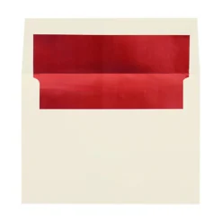 LUX Foil-Lined Invitation Envelopes A4, Peel & Press Closure, Natural/Red, Pack Of 1,000