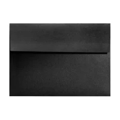 LUX Invitation Envelopes, A2, Gummed Seal, Black Satin, Pack Of 500