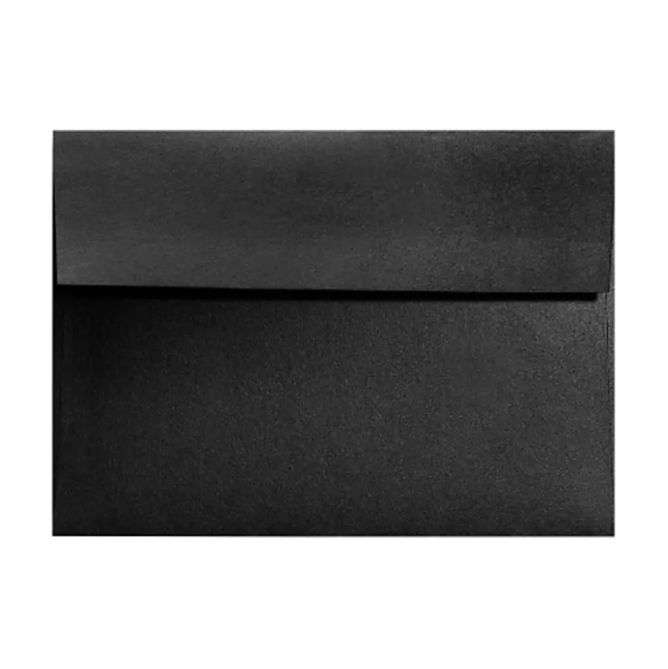 LUX Invitation Envelopes, A2, Gummed Seal, Black Satin, Pack Of 500