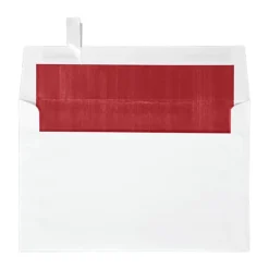 LUX Invitation Envelopes, A9, Peel & Press Closure, Red/White, Pack Of 1,000