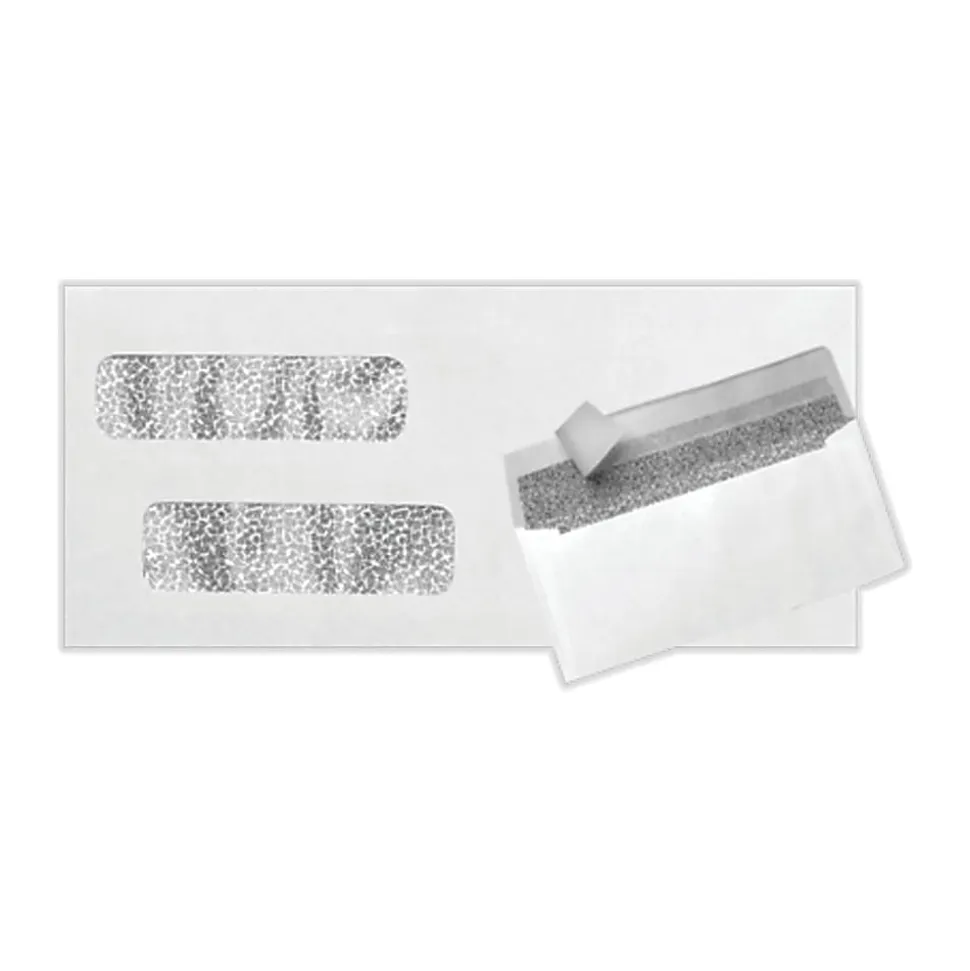 LUX #10 Invoice Envelopes, Double-Window, Peel & Press Closure, White, Pack Of 50