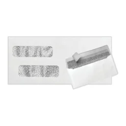 LUX #10 Invoice Envelopes, Double-Window, Peel & Press Closure, White, Pack Of 500