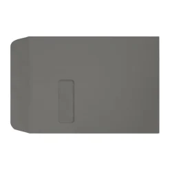 LUX #9 1/2 Open-End Window Envelopes, Top Left Window, Gummed Seal, Smoke, Pack Of 500