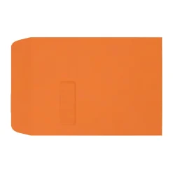 LUX #9 1/2 Open-End Window Envelopes, Top Left Window, Self-Adhesive, Mandarin, Pack Of 1,000
