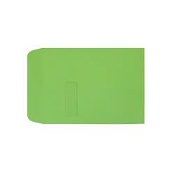 LUX #9 1/2 Open-End Window Envelopes, Top Left Window, Self-Adhesive, Limelight, Pack Of 50
