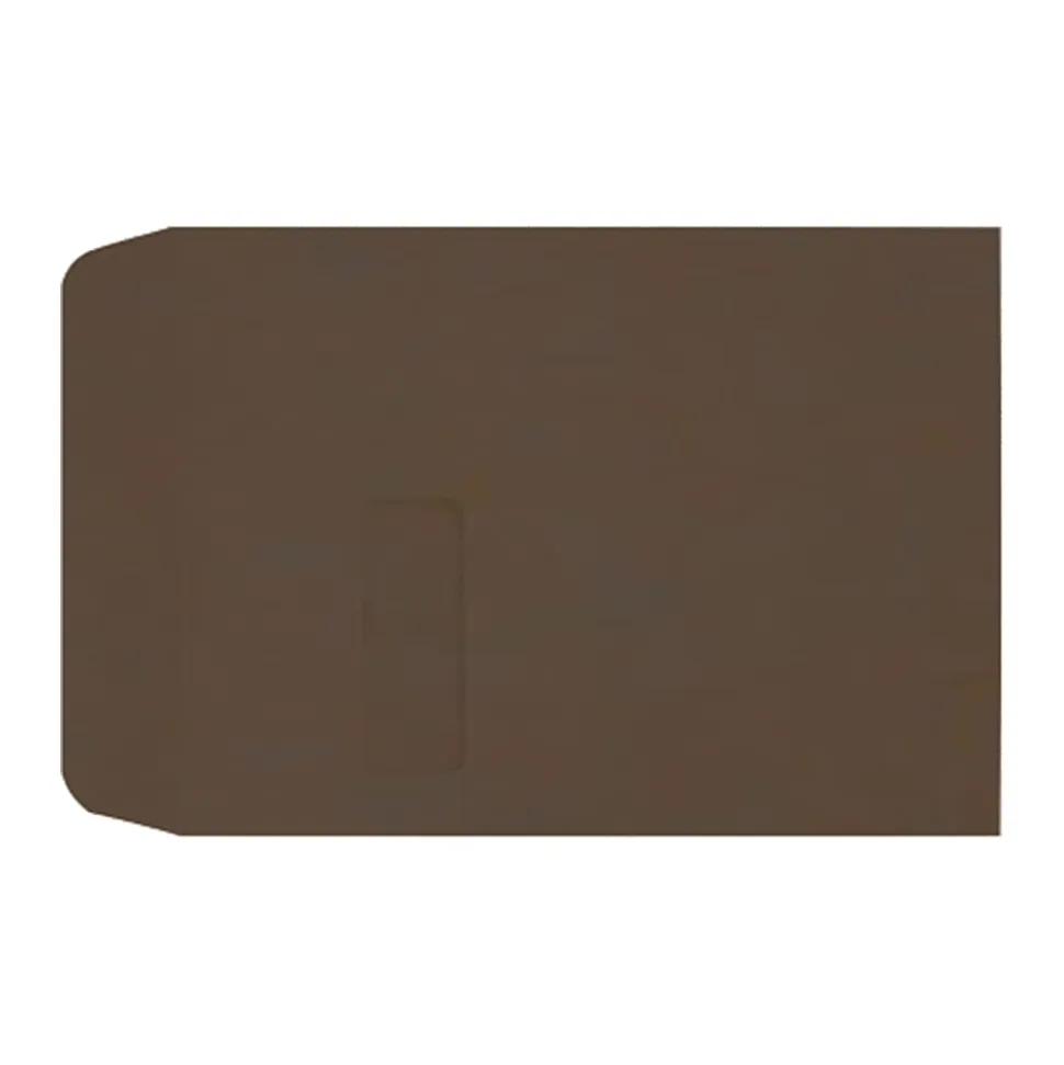 LUX #9 1/2 Open-End Window Envelopes, Top Left Window, Gummed Seal, Chocolate, Pack Of 1,000