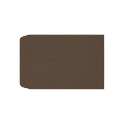 LUX #9 1/2 Open-End Window Envelopes, Top Left Window, Gummed Seal, Chocolate, Pack Of 50