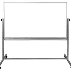 Luxor Double-Sided Magnetic Mobile Dry-Erase Whiteboard, 40" x 72", Aluminum Frame With Silver Finish