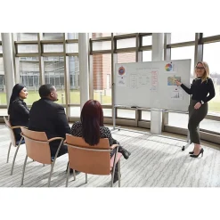 Luxor Double-Sided Magnetic Mobile Dry-Erase Whiteboard, 40
