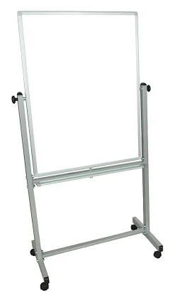Luxor Double-Sided Magnetic Mobile Dry-Erase Whiteboard, 30" x 40", Aluminum Frame With Gray Finish