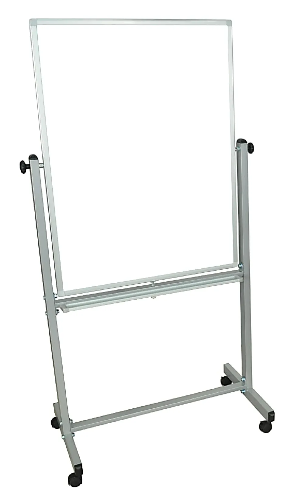 Luxor Double-Sided Magnetic Mobile Dry-Erase Whiteboard, 30" x 40", Aluminum Frame With Gray Finish