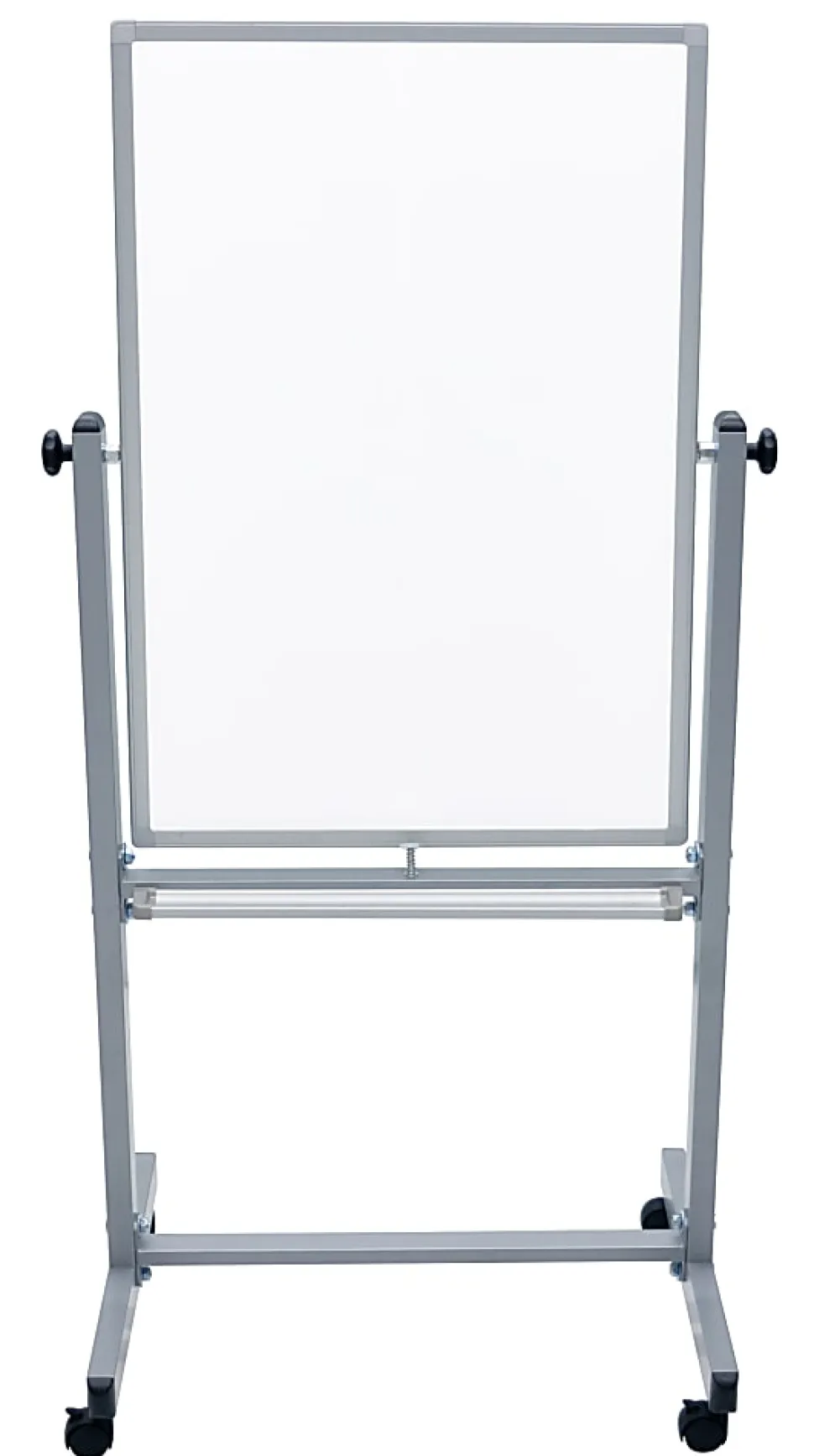 Luxor Double-Sided Magnetic Mobile Dry-Erase Whiteboard, 24" x 36", Aluminum Frame With Gray Finish